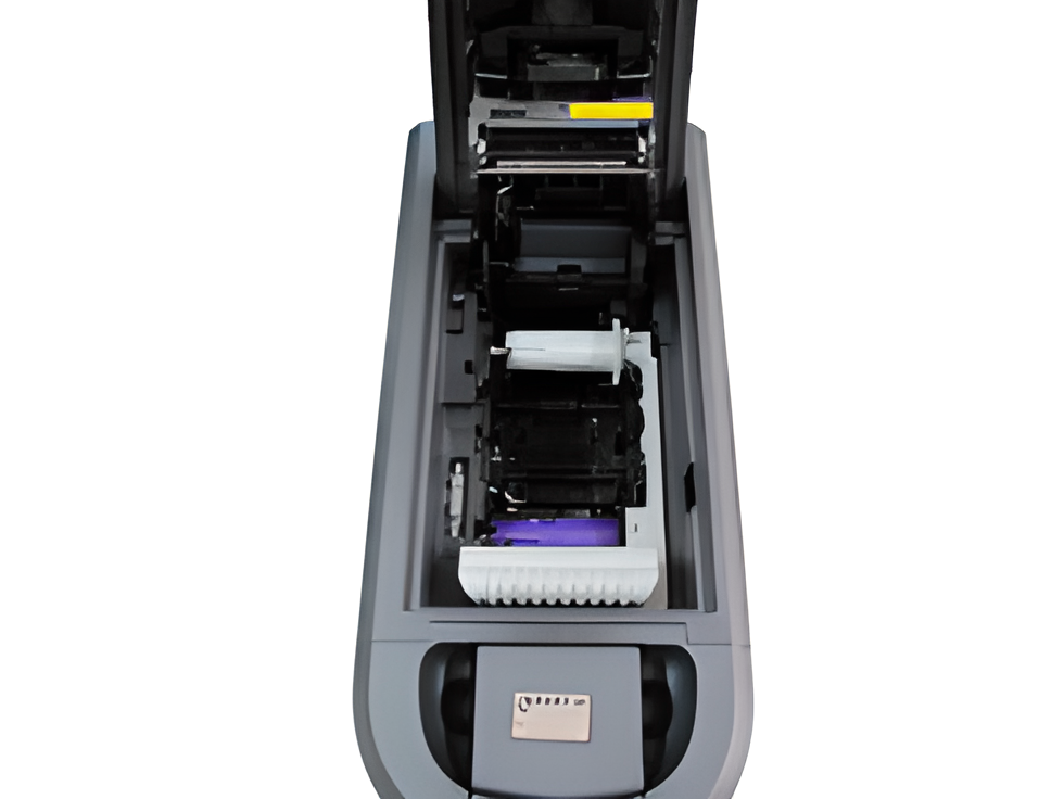 Imagem da Qual a função da cabeça de impressão em crachás?